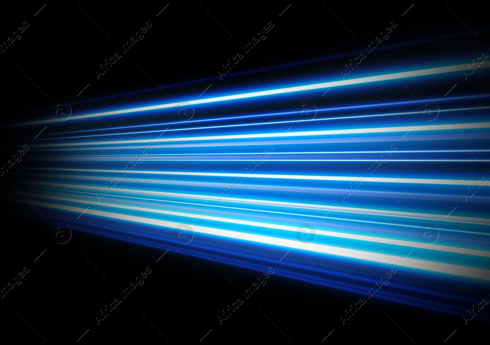 Image of Colorful speed light trails on black background, motion blur effect