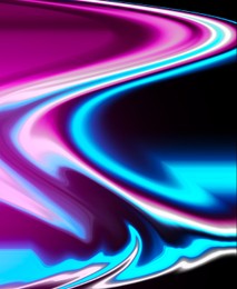 Image of Abstract bright light lines on black background