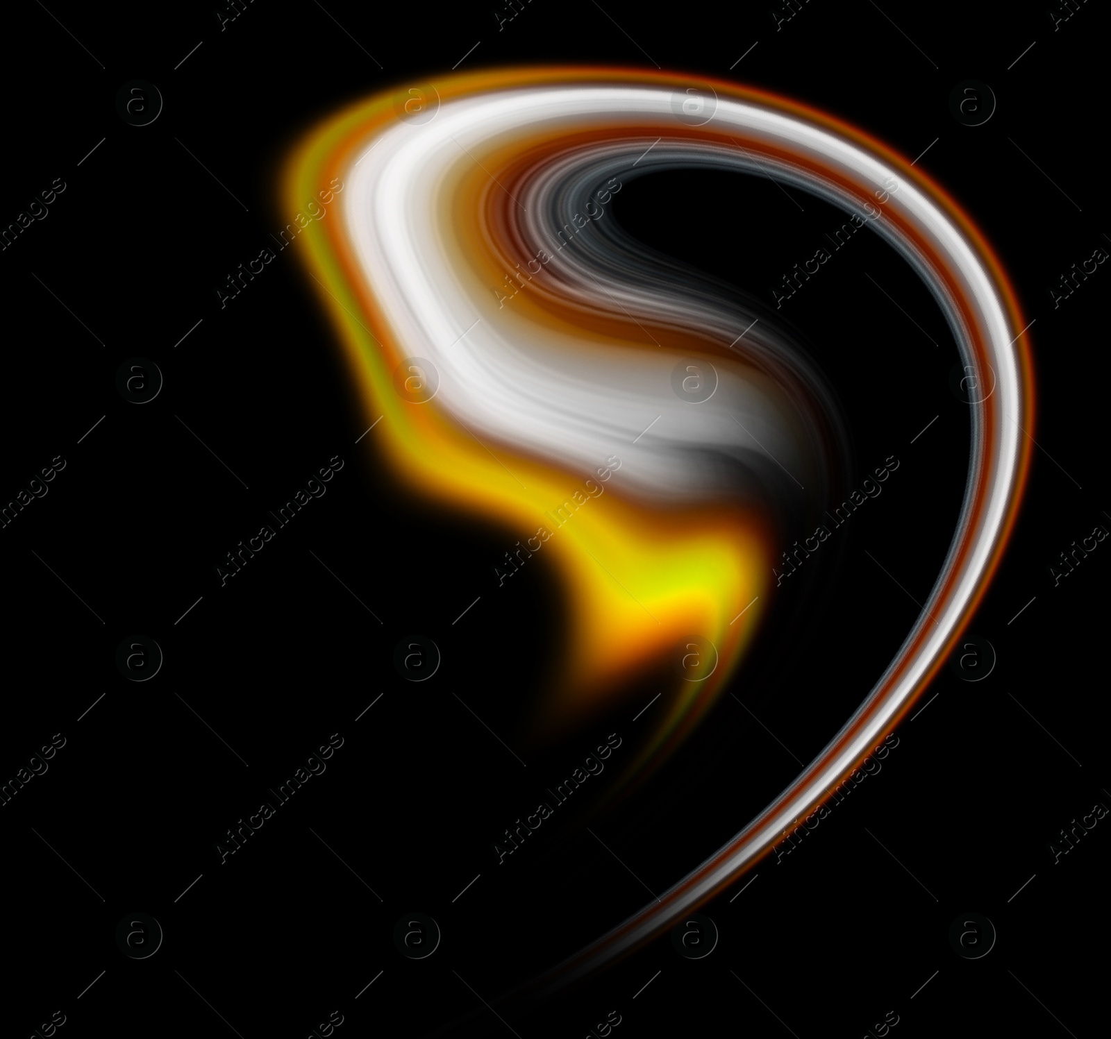 Image of Abstract bright light lines on black background