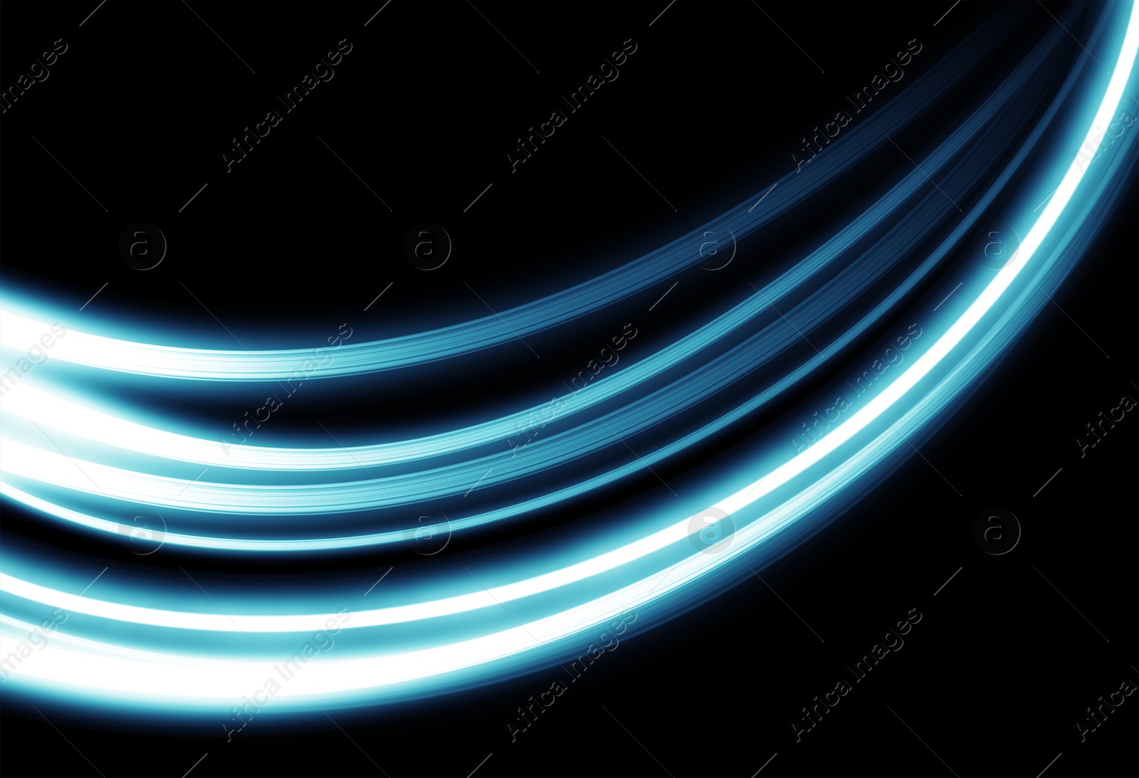 Image of Colorful speed light trails on black background, motion blur effect