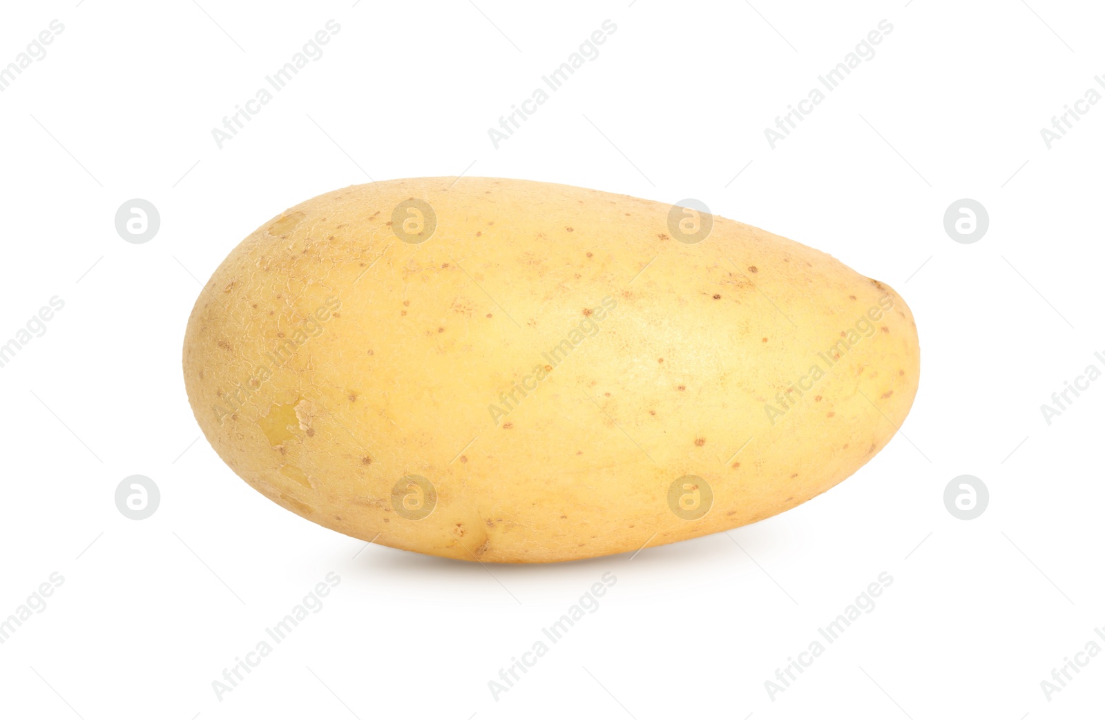 Photo of One young fresh potato isolated on white