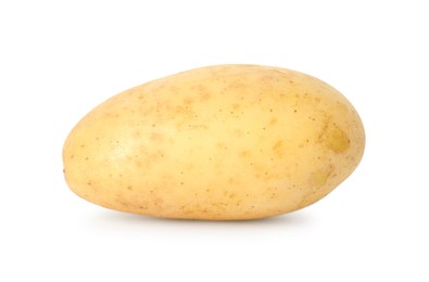 Photo of One young fresh potato isolated on white