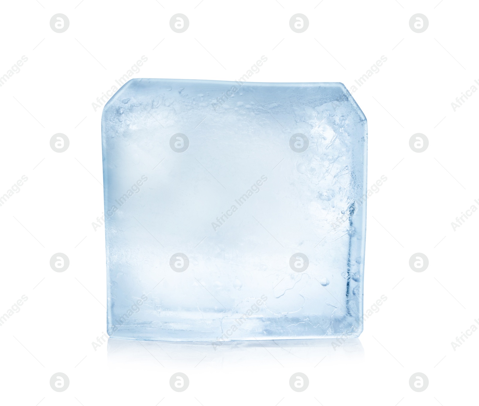 Photo of Crystal clear ice cube isolated on white