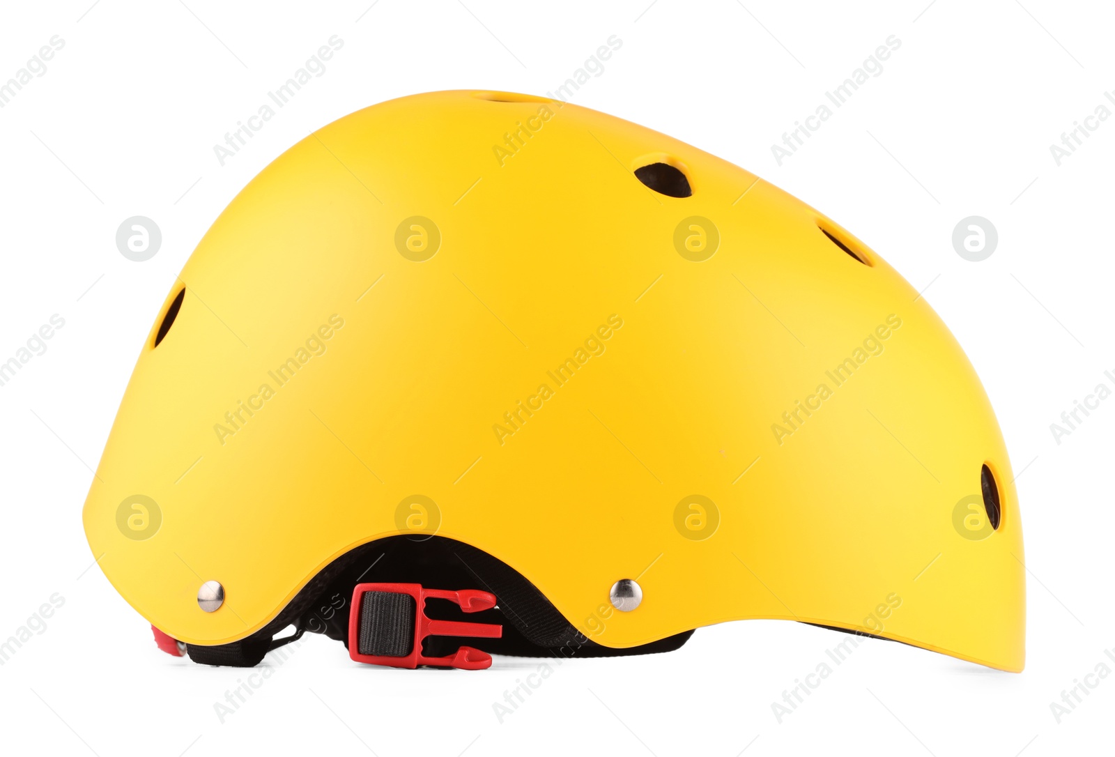 Photo of One yellow protective helmet isolated on white