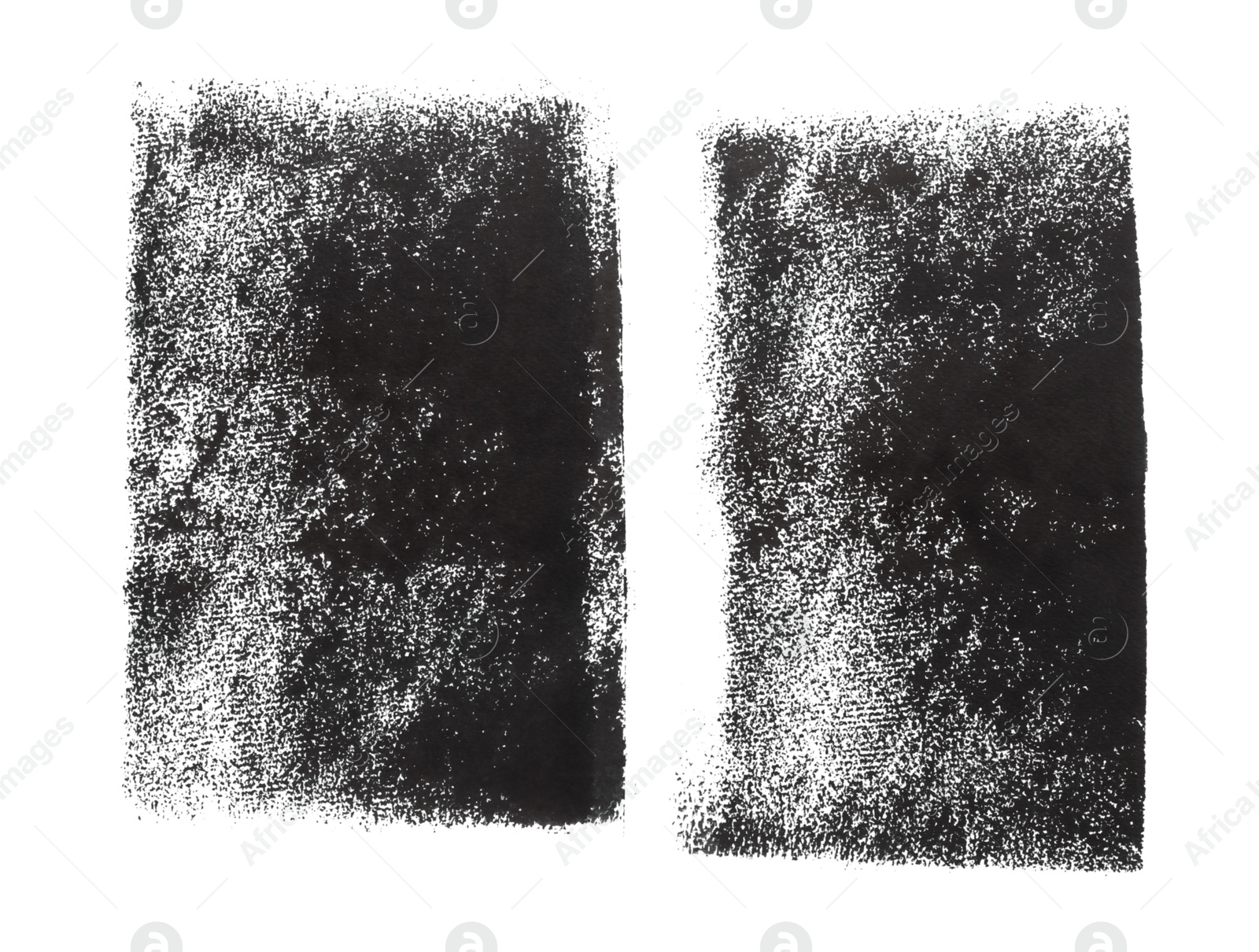 Photo of Painting with gray ink isolated on white, top view