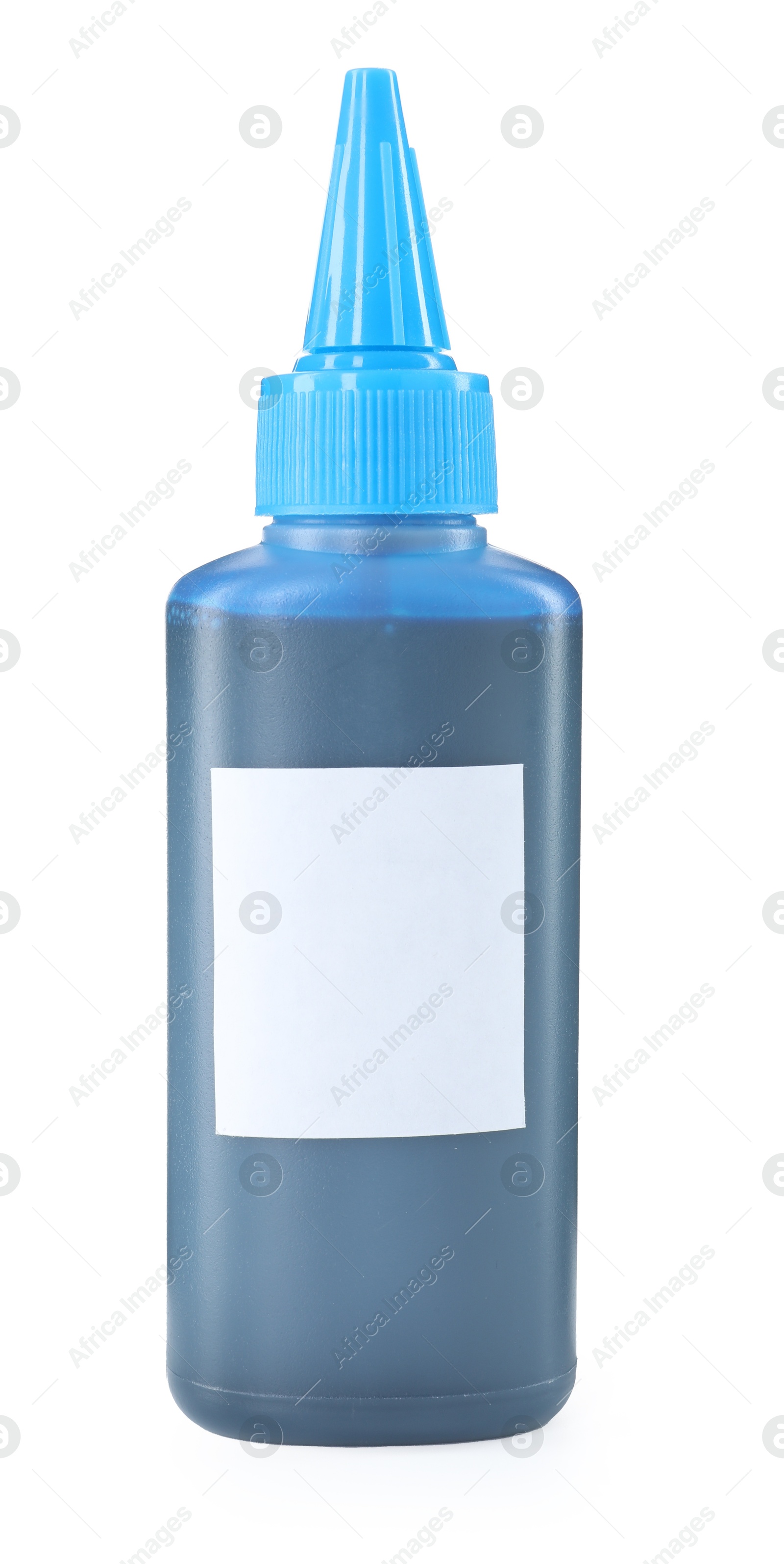 Photo of Bottle of printer ink isolated on white