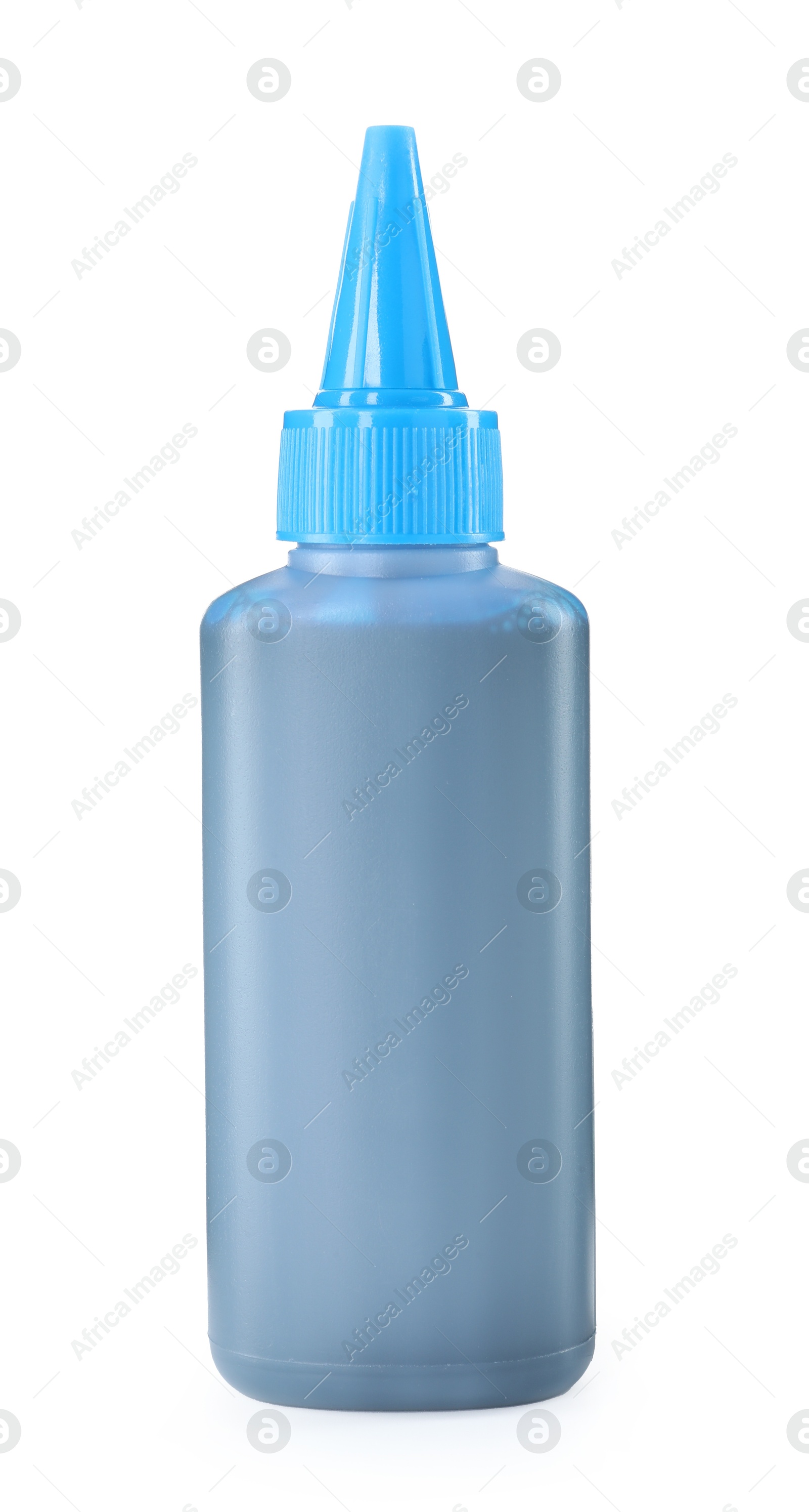 Photo of Bottle of printer ink isolated on white