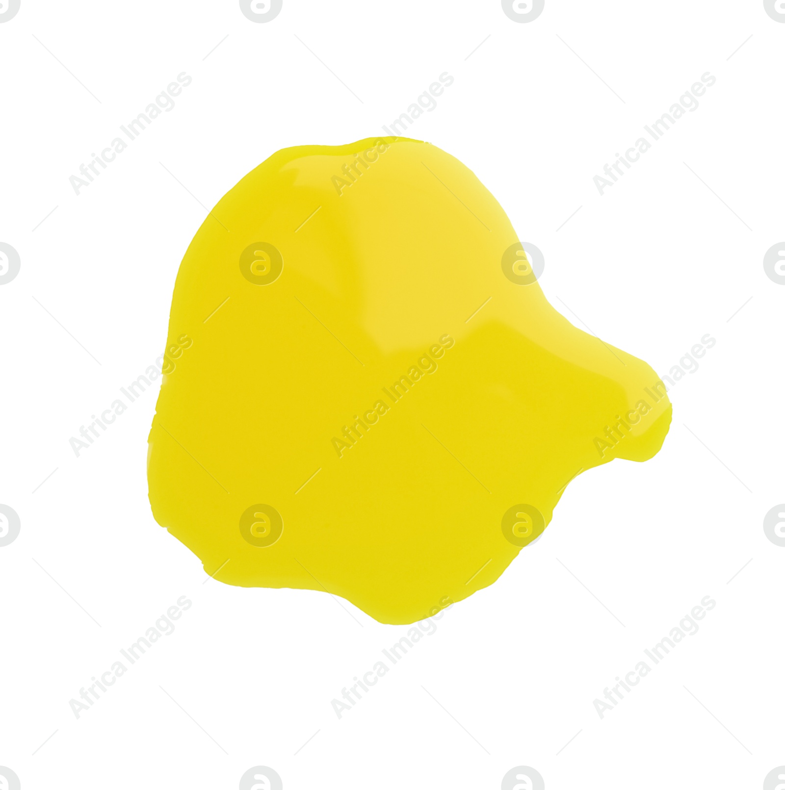 Photo of Blot of yellow printer ink isolated on white