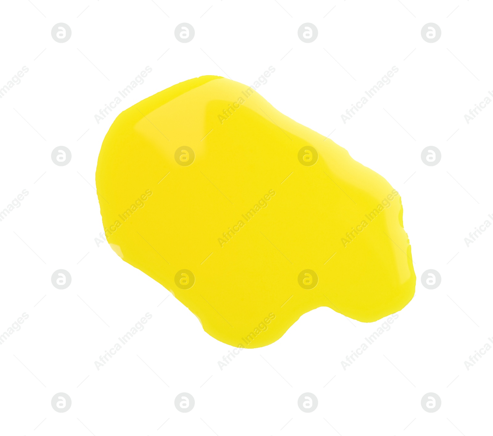 Photo of Blot of yellow printer ink isolated on white