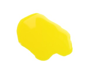 Blot of yellow printer ink isolated on white