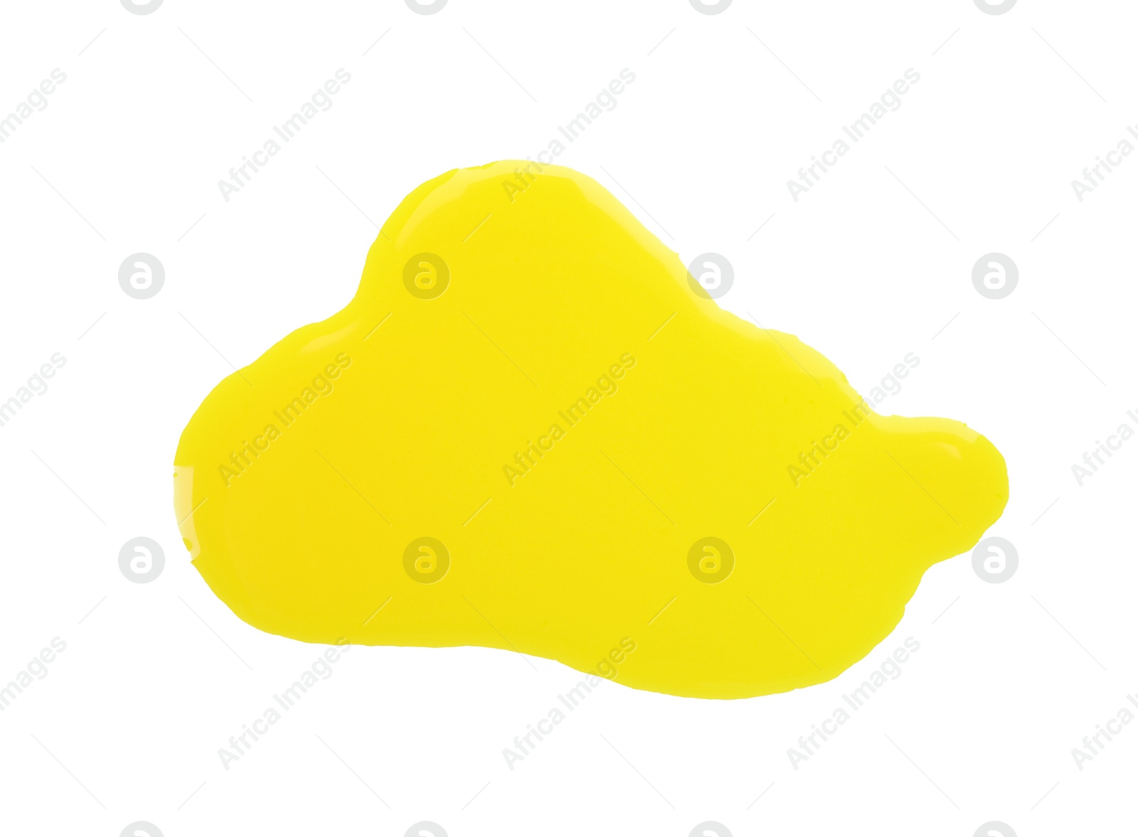 Photo of Blot of yellow printer ink isolated on white