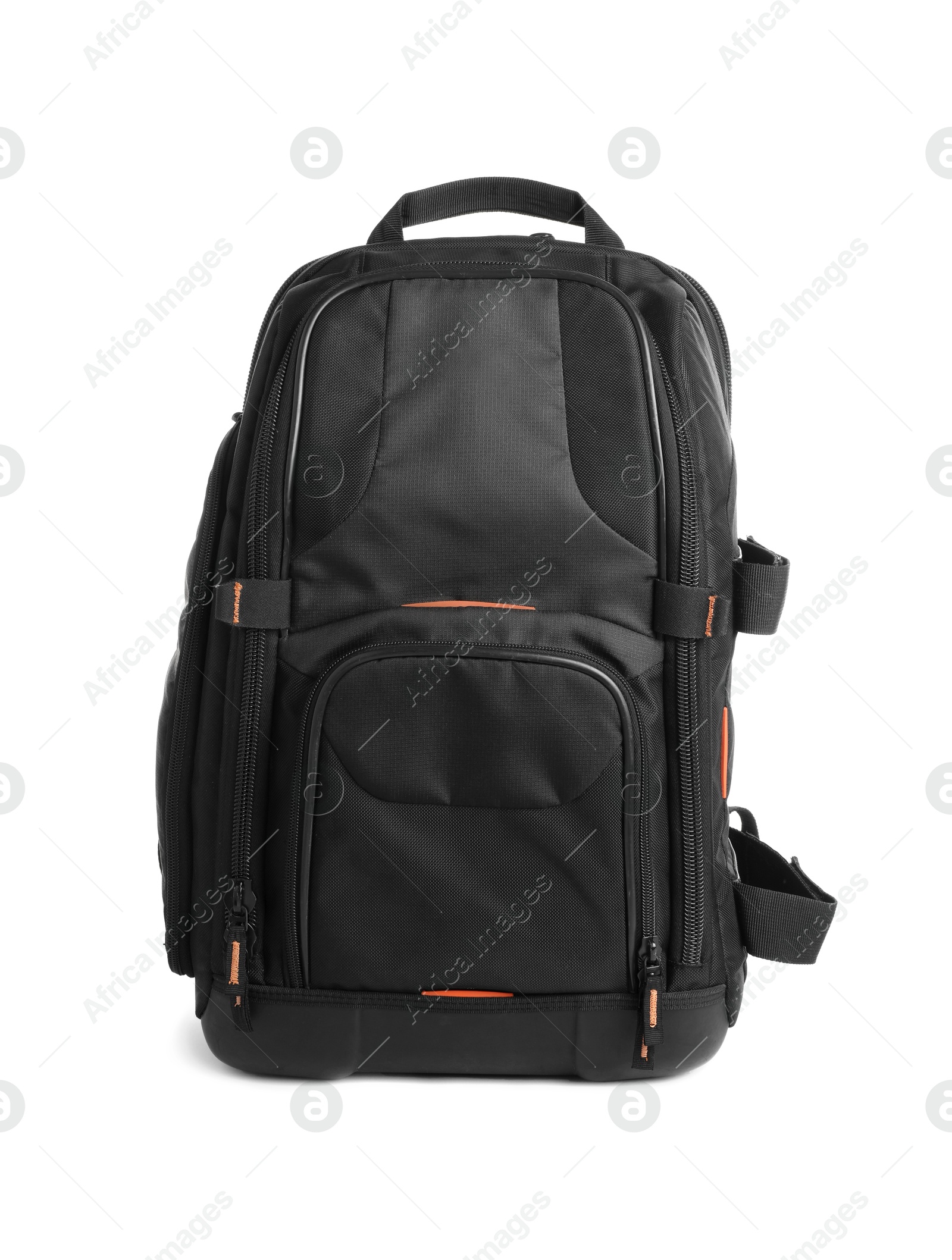 Photo of Backpack for camera isolated on white. Professional accessory