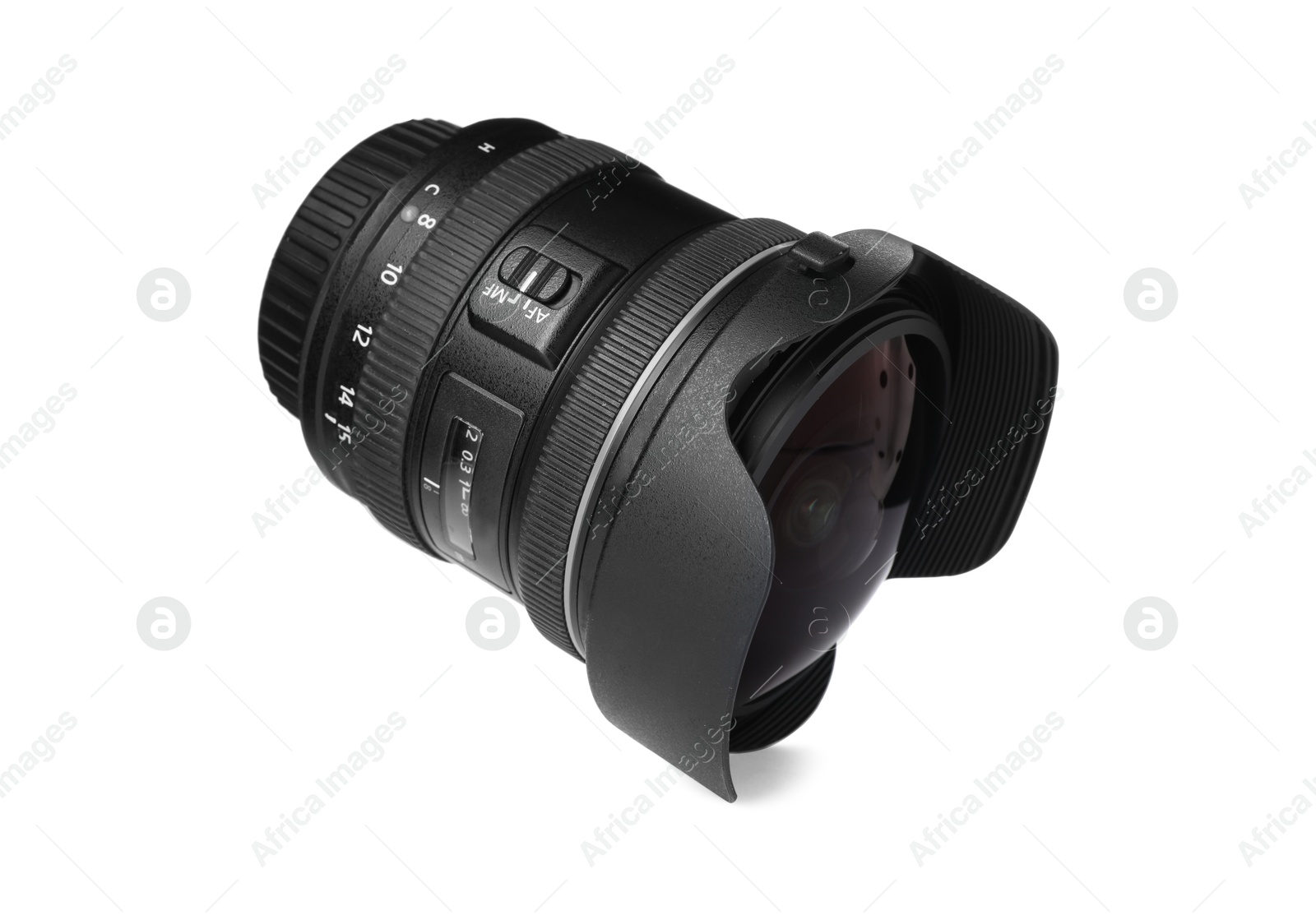 Photo of Camera's lens isolated on white. Photography equipment