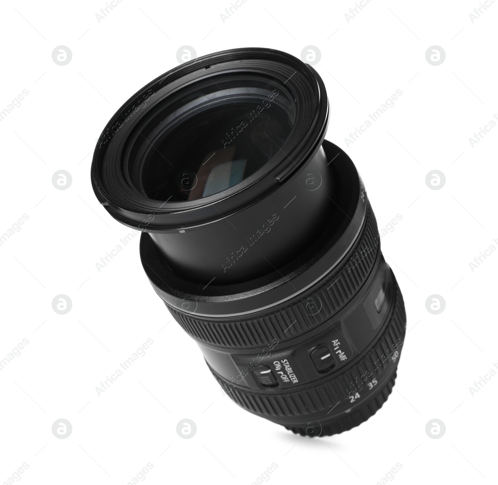 Photo of Camera's lens isolated on white. Photography equipment