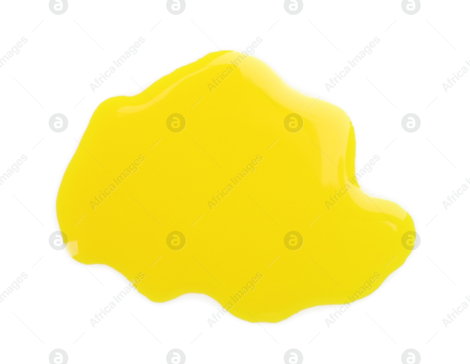 Photo of Blot of yellow printer ink isolated on white