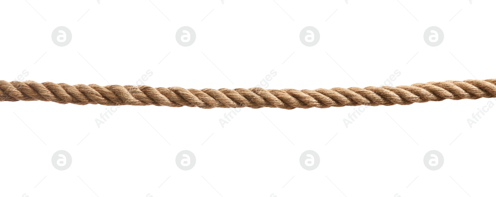 Photo of Hemp rope on white background. Organic material