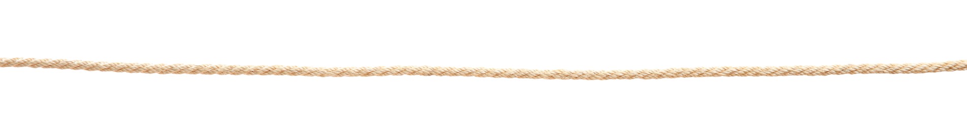 Photo of Hemp rope on white background. Organic material