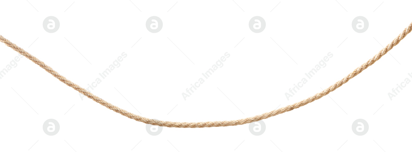 Photo of Hemp rope on white background. Organic material