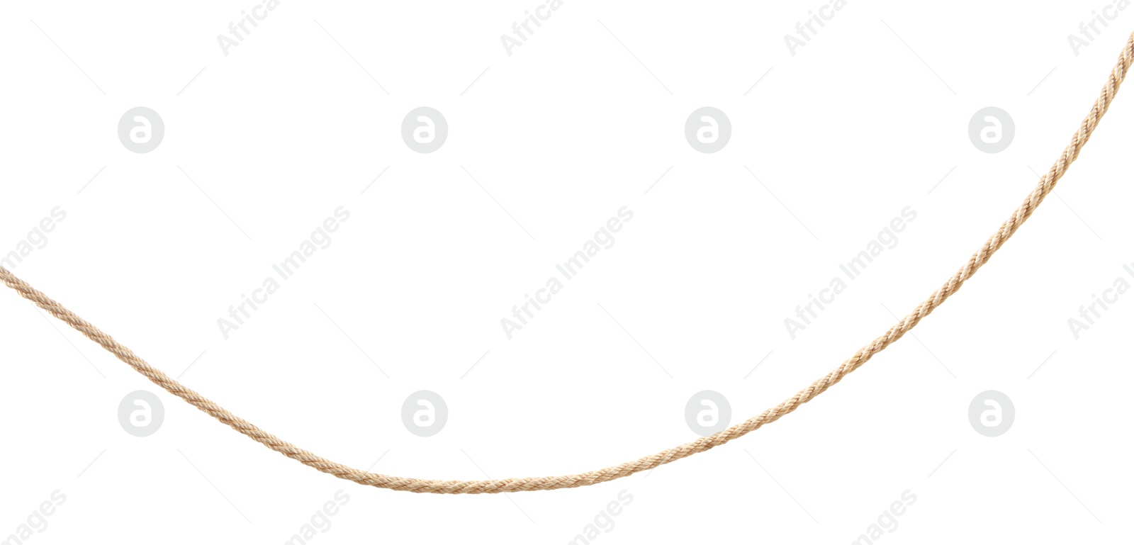 Photo of Hemp rope on white background. Organic material