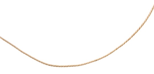 Photo of Hemp rope on white background. Organic material