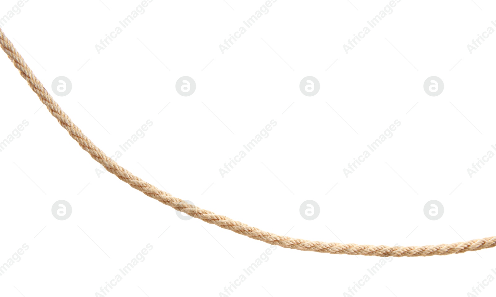 Photo of Hemp rope on white background. Organic material