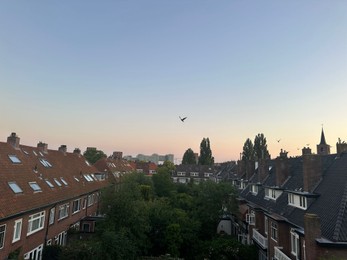 Beautiful view of city with buildings and trees under sky