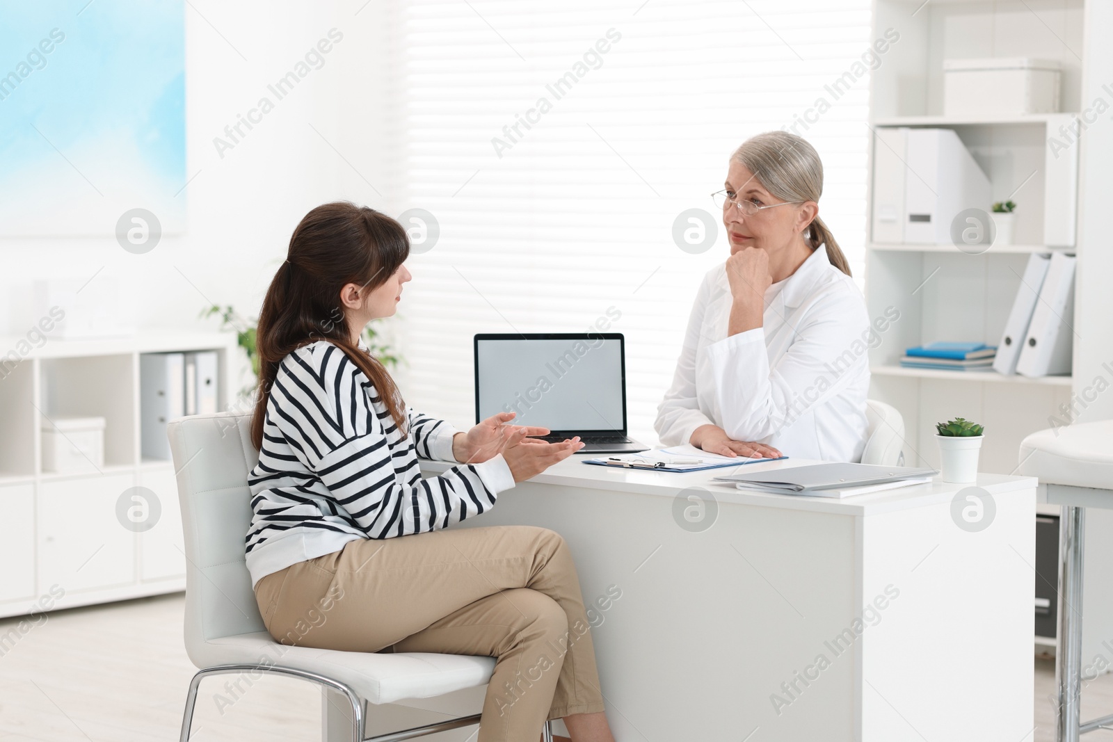 Photo of Lung disease. Patient having doctor appointment in clinic