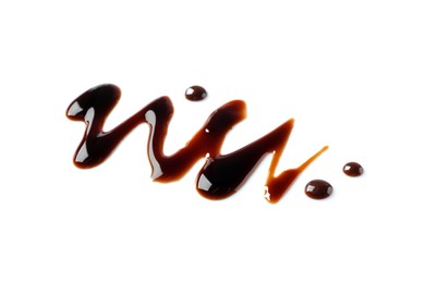 Sample of delicious balsamic vinegar isolated on white