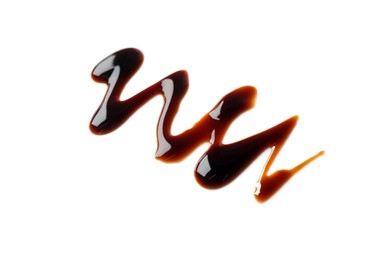 Photo of Sample of delicious balsamic vinegar isolated on white