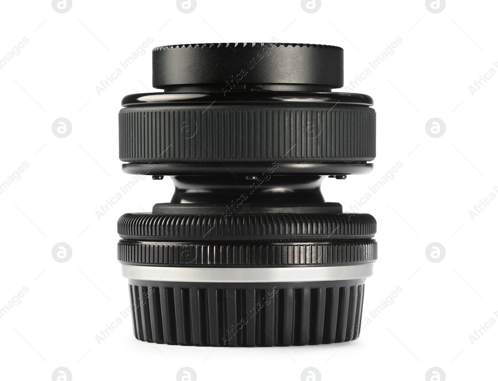 Photo of Camera lens on white background. Photographer's equipment