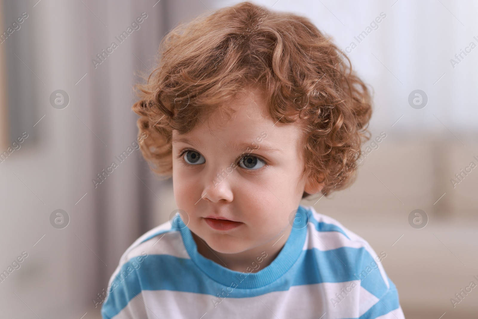 Photo of Portrait of little boy indoors. Cute child