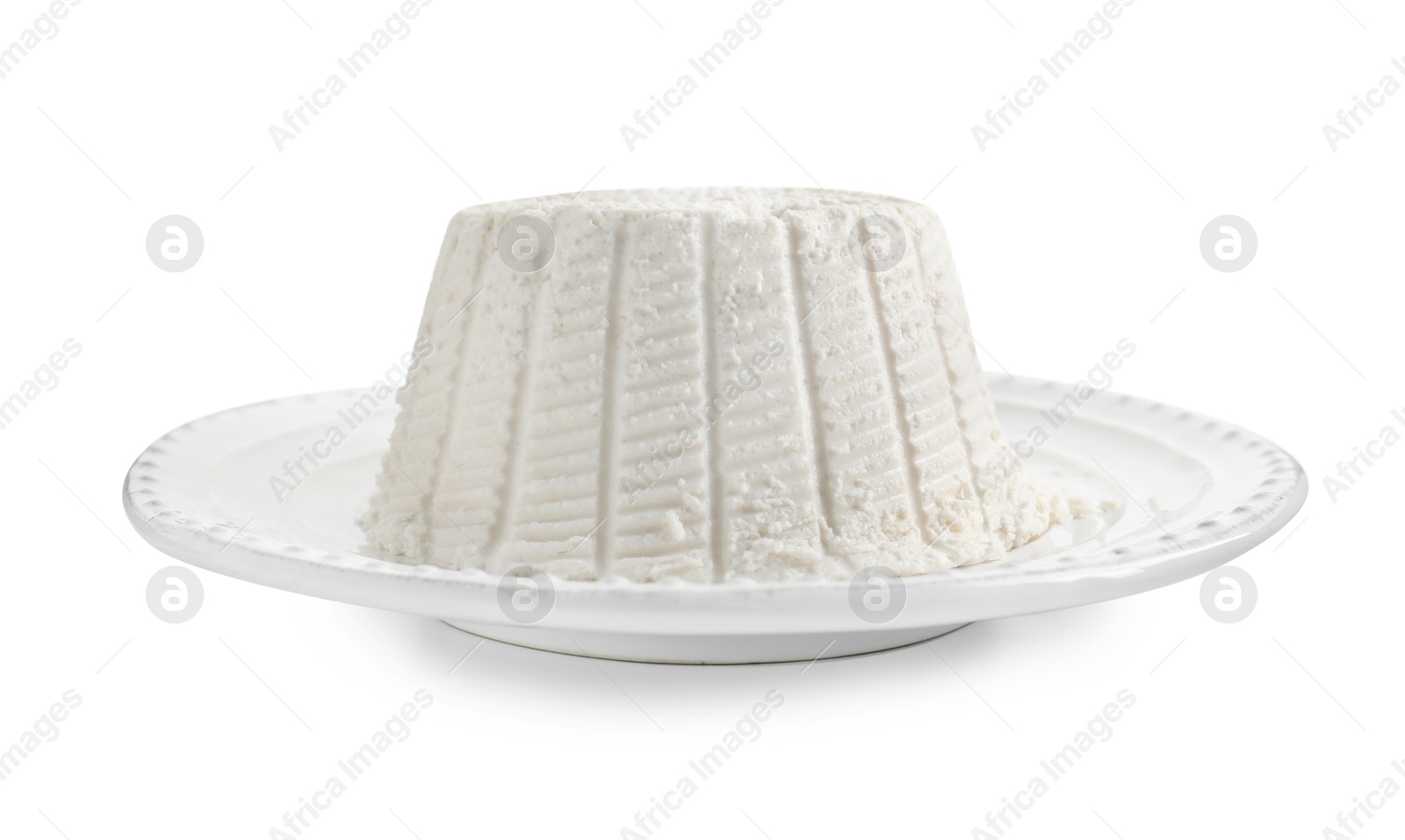 Photo of Fresh ricotta (cream cheese) isolated on white