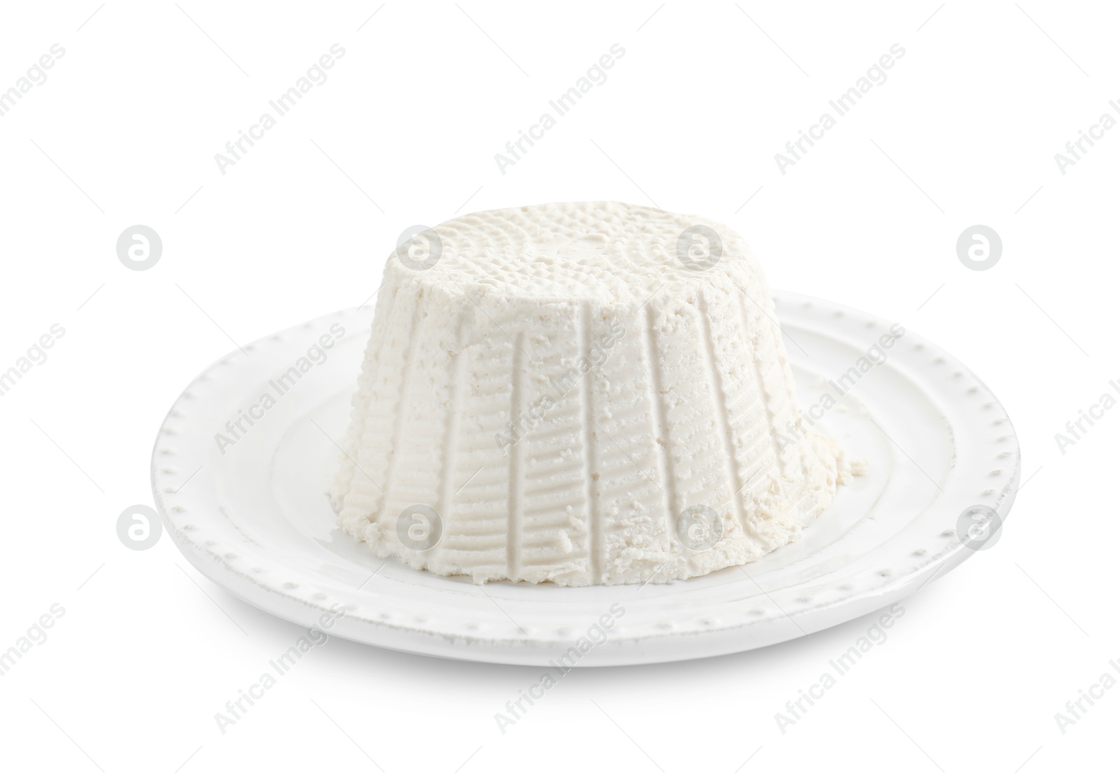 Photo of Fresh ricotta (cream cheese) isolated on white