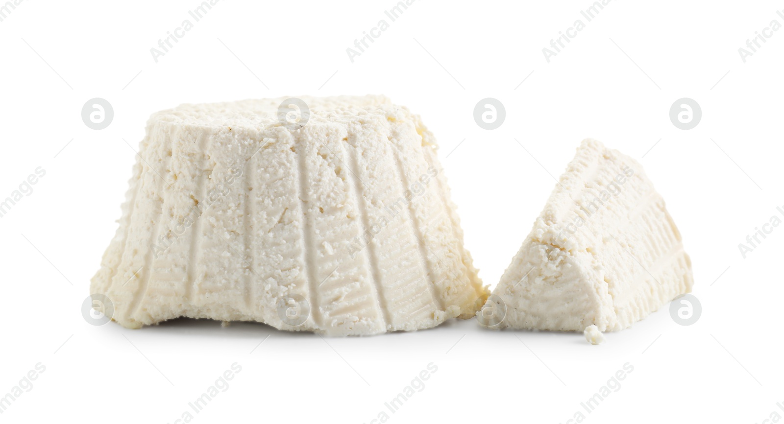 Photo of Tasty ricotta (cream cheese) isolated on white