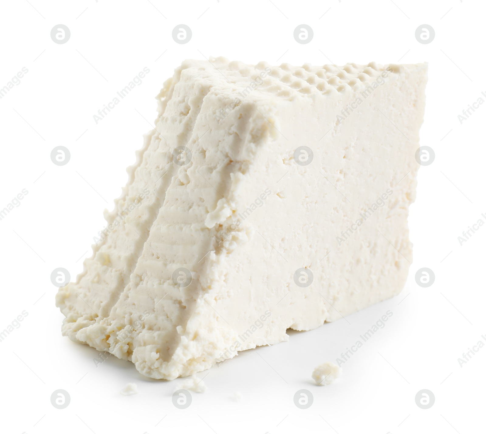 Photo of Tasty ricotta (cream cheese) isolated on white