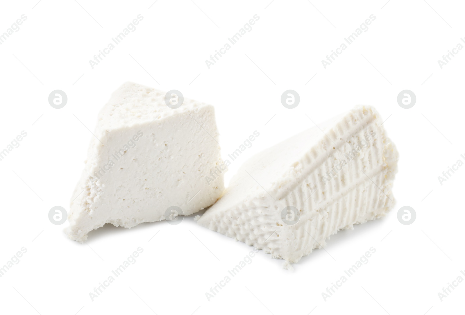 Photo of Tasty ricotta (cream cheese) isolated on white