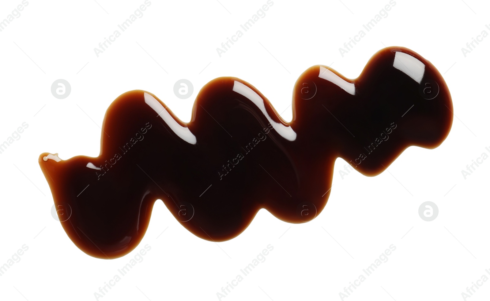 Photo of Sample of delicious balsamic vinegar isolated on white, top view