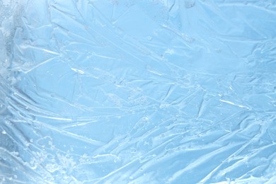 Beautiful clear ice as background, closeup view