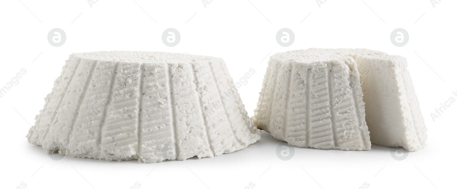 Photo of Tasty ricotta (cream cheese) isolated on white