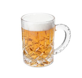 Photo of Glass mug of light beer isolated on white