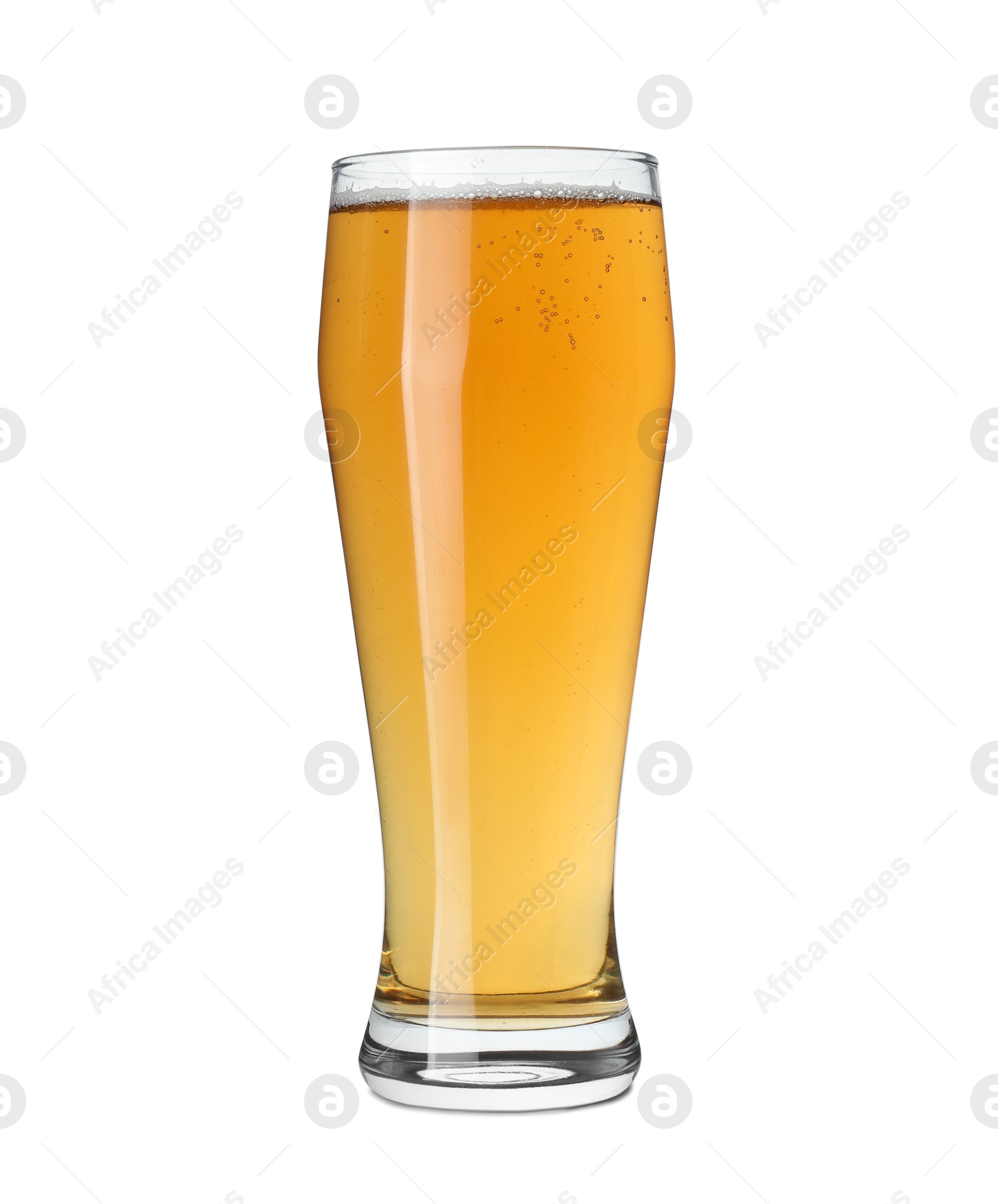 Photo of Glass of light beer isolated on white