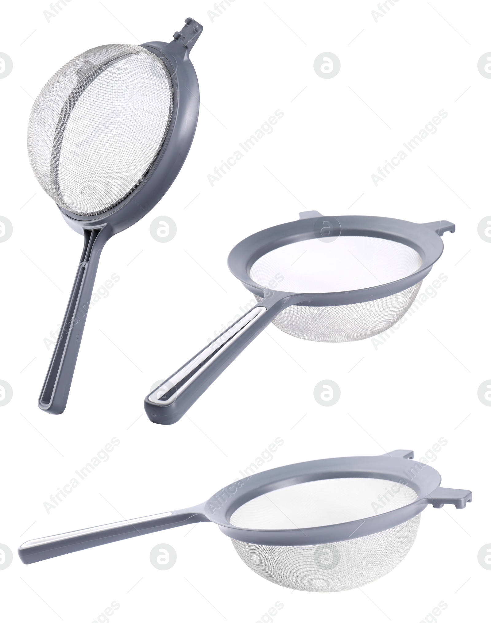 Image of Sieve isolated on white, views from different sides