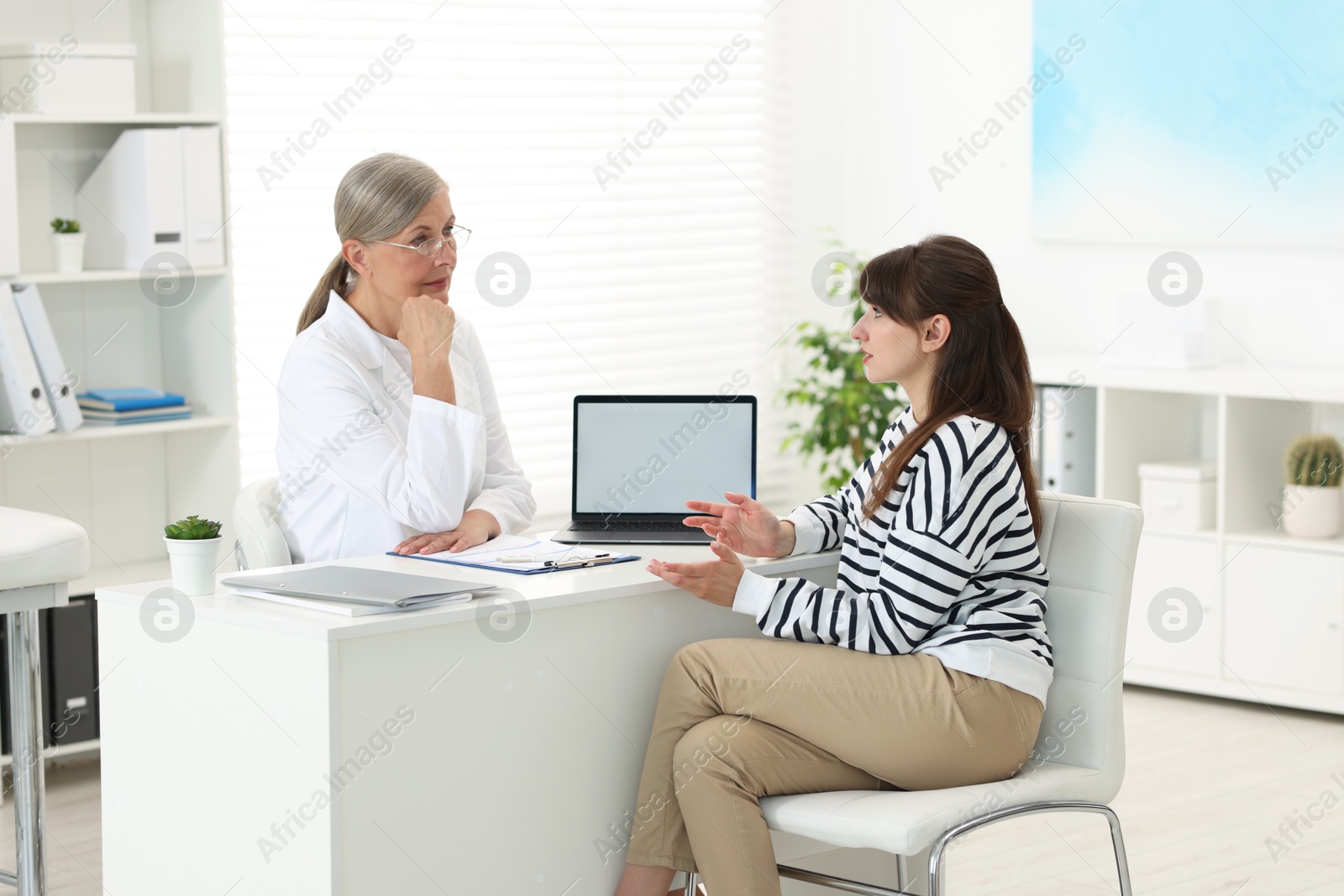 Photo of Lung disease. Patient having doctor appointment in clinic