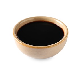 Balsamic vinegar in bowl isolated on white