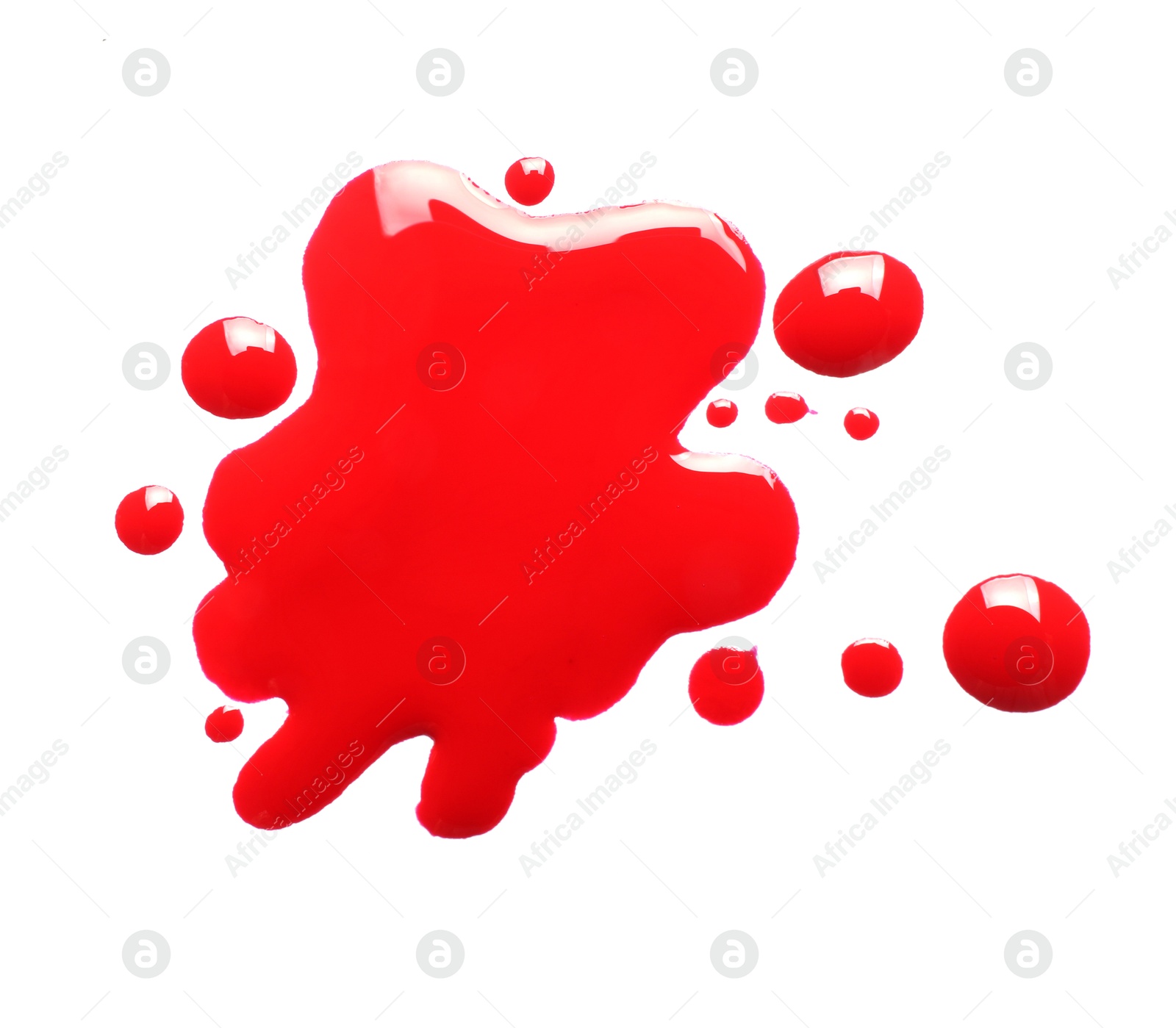 Photo of Blot of red printer ink isolated on white, top view