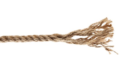 Hemp rope isolated on white. Organic material