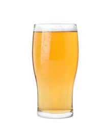 Photo of Glass of light beer isolated on white