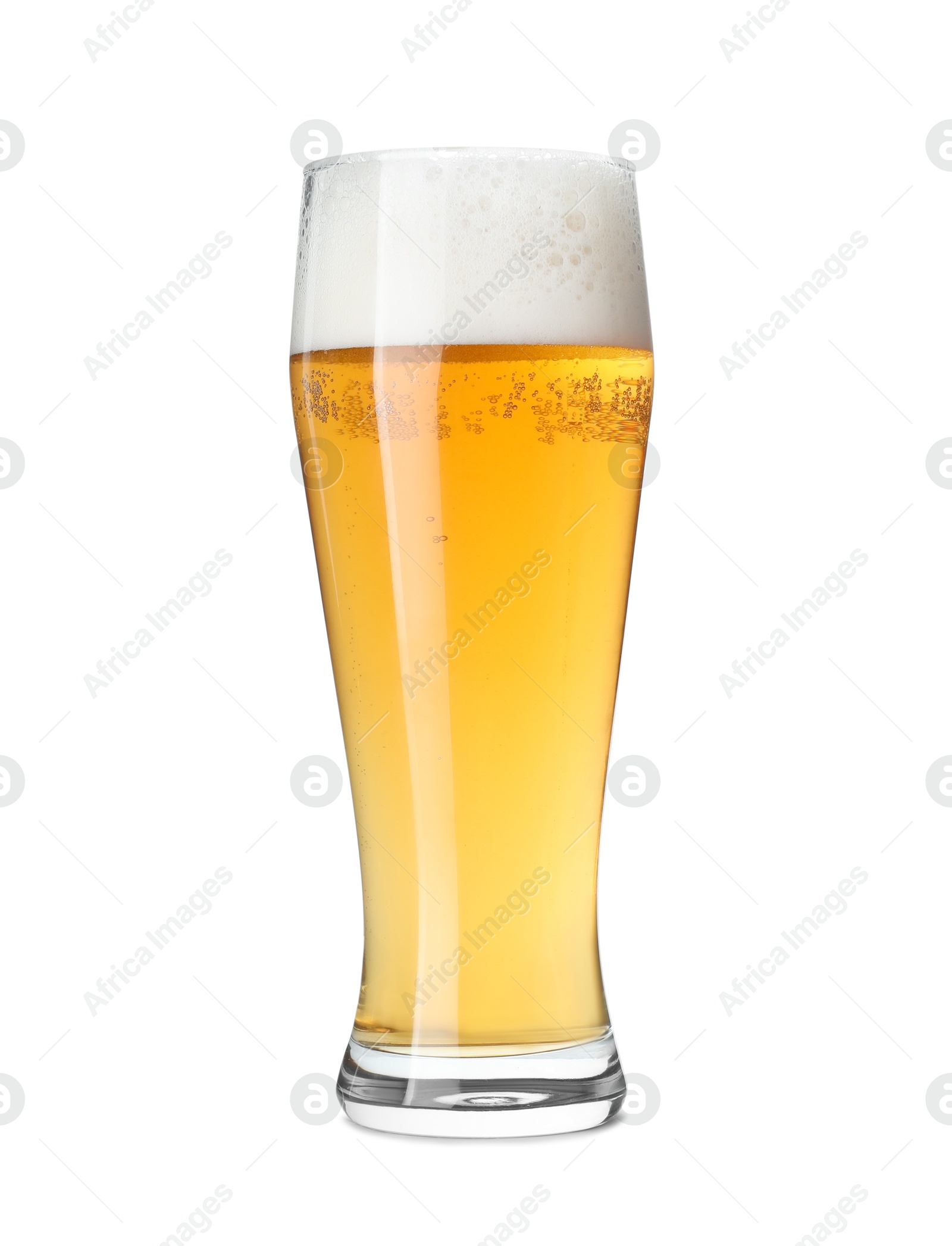 Photo of Glass of light beer isolated on white