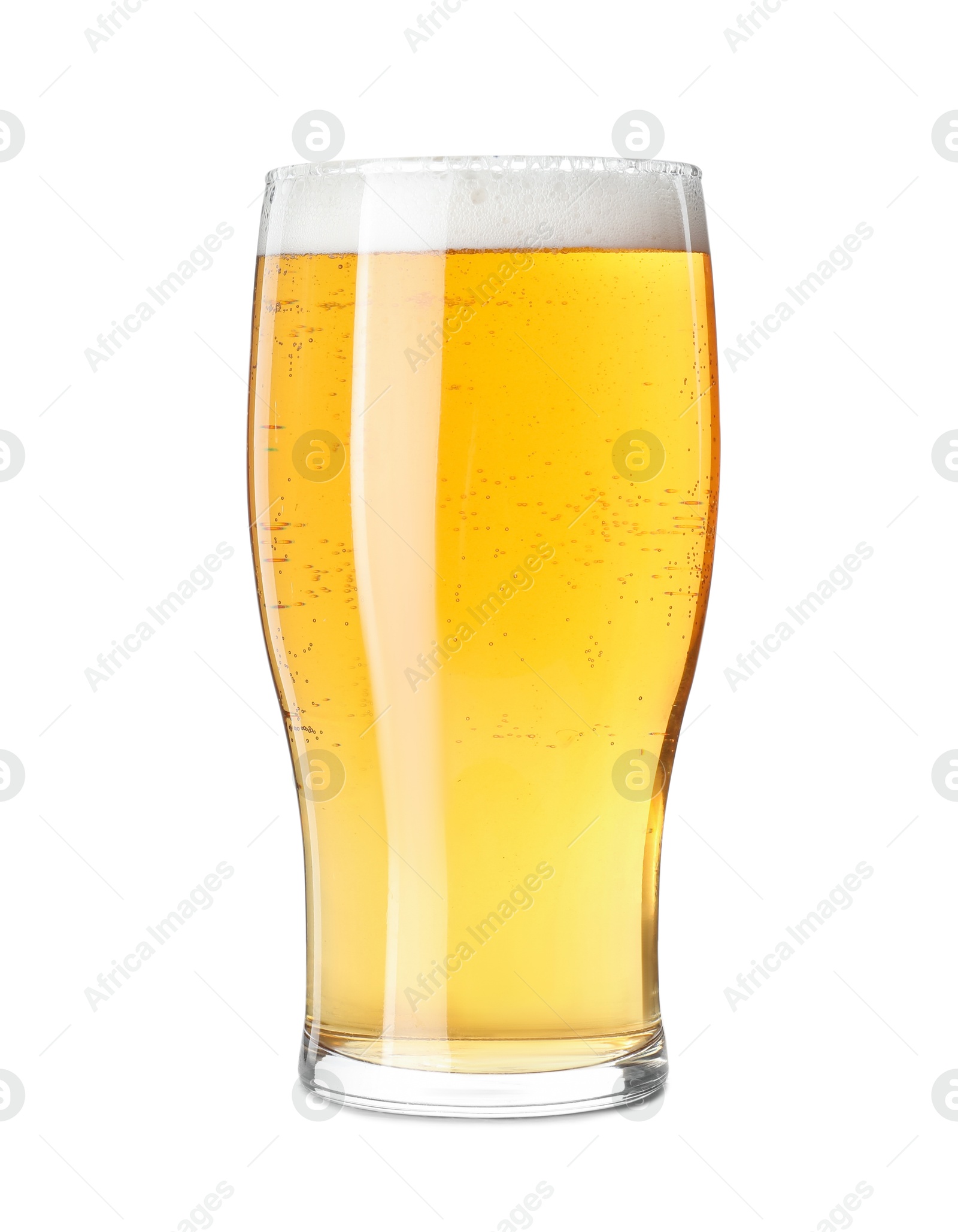 Photo of Glass of light beer isolated on white