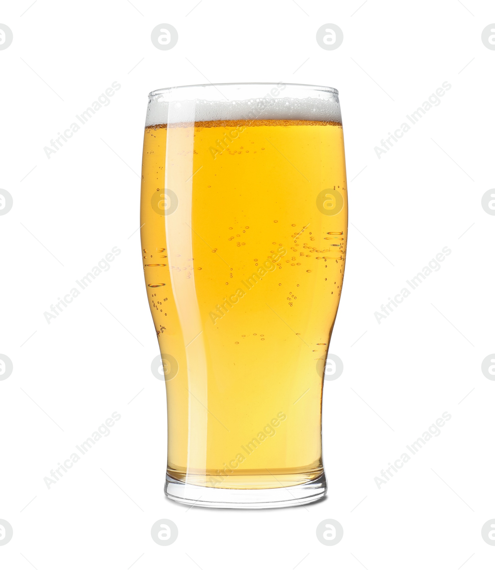 Photo of Glass of light beer isolated on white